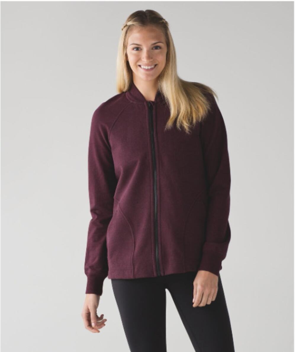 Lululemon Pleat To Street Bomber Heathered Bordeaux Drama Size 6
